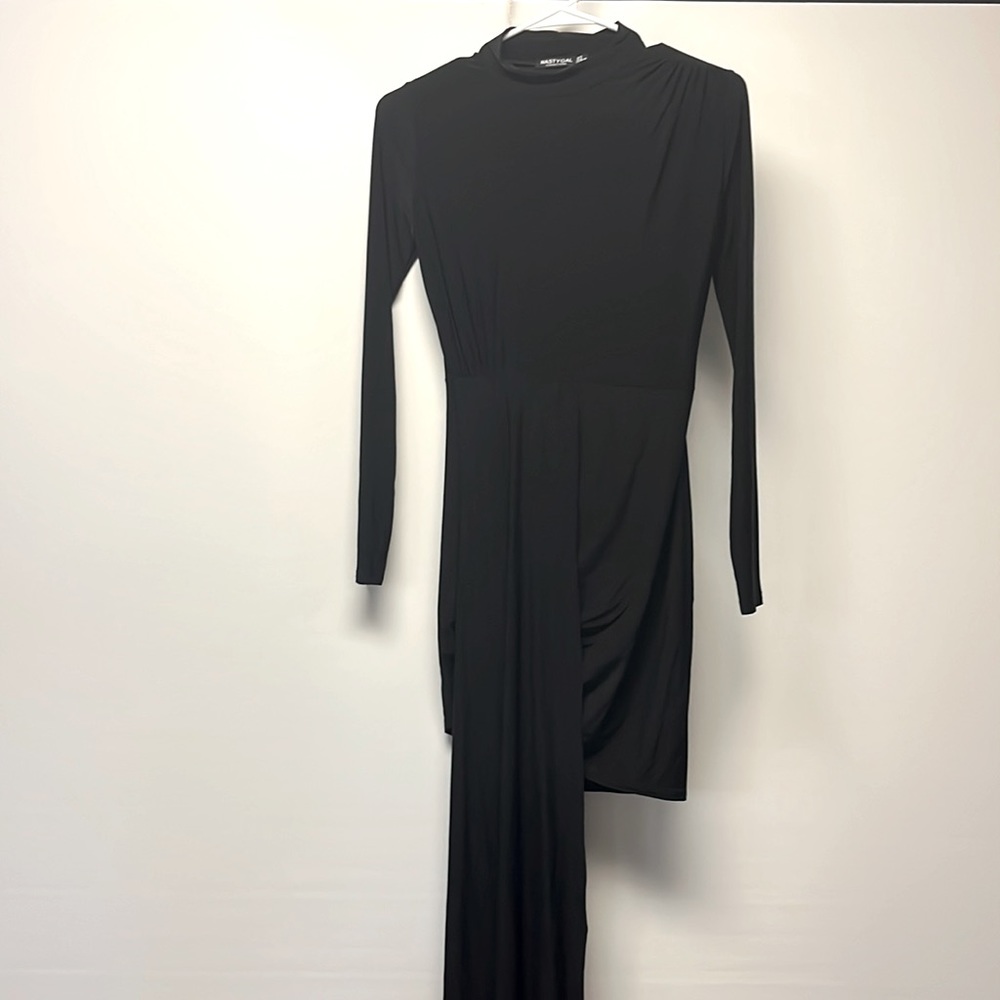 Nasty Gal Sleek Black Dress - Size 4
